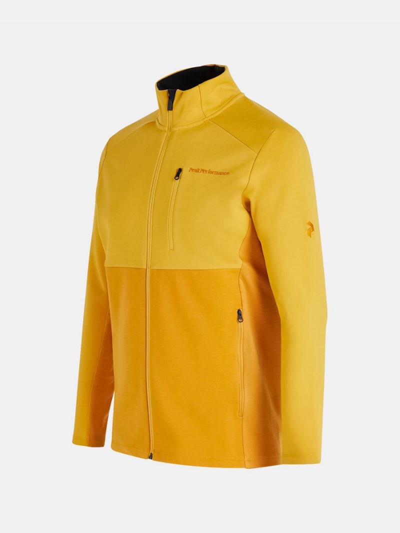 Peak Performance Vertical Mid Zip Men's Jacket Gold / Yellow | ALW57-378