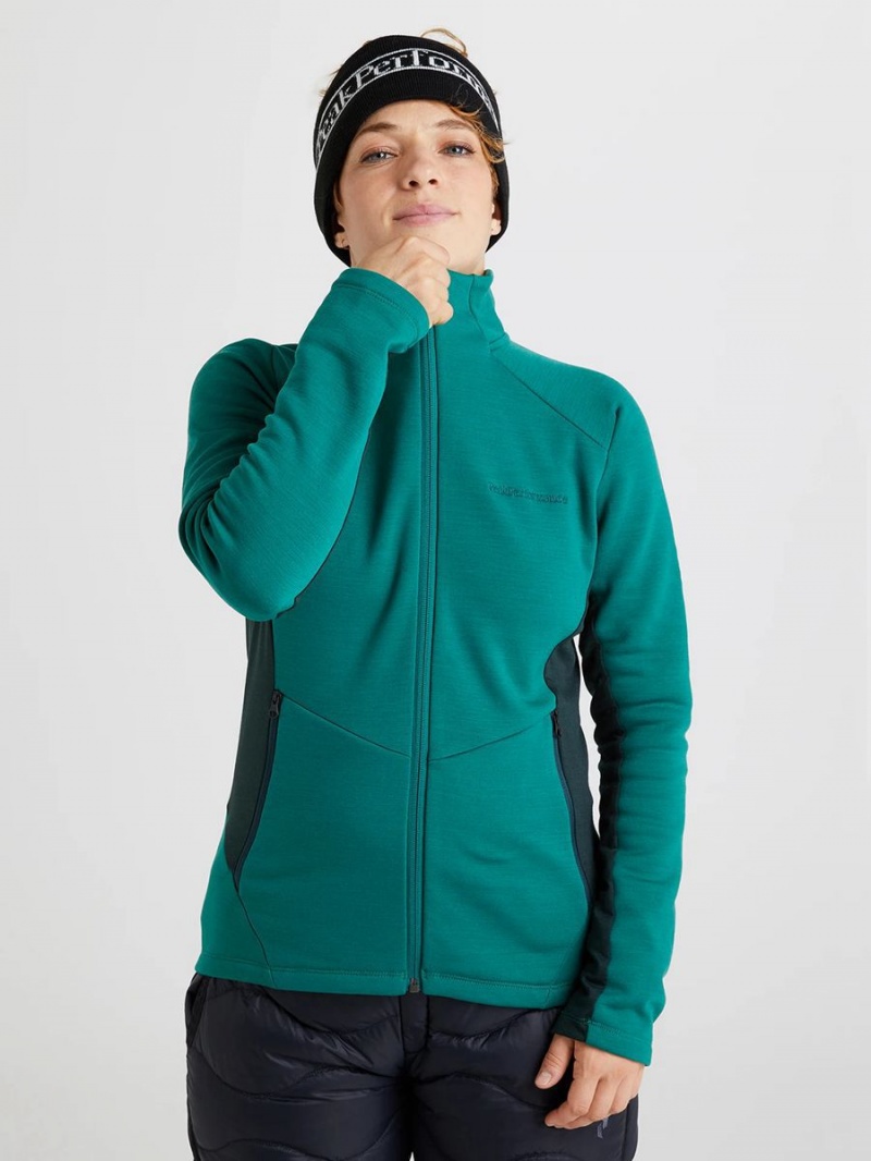 Peak Performance Vertical Mid Zip Women's Jacket Green / Green | SHM89-823