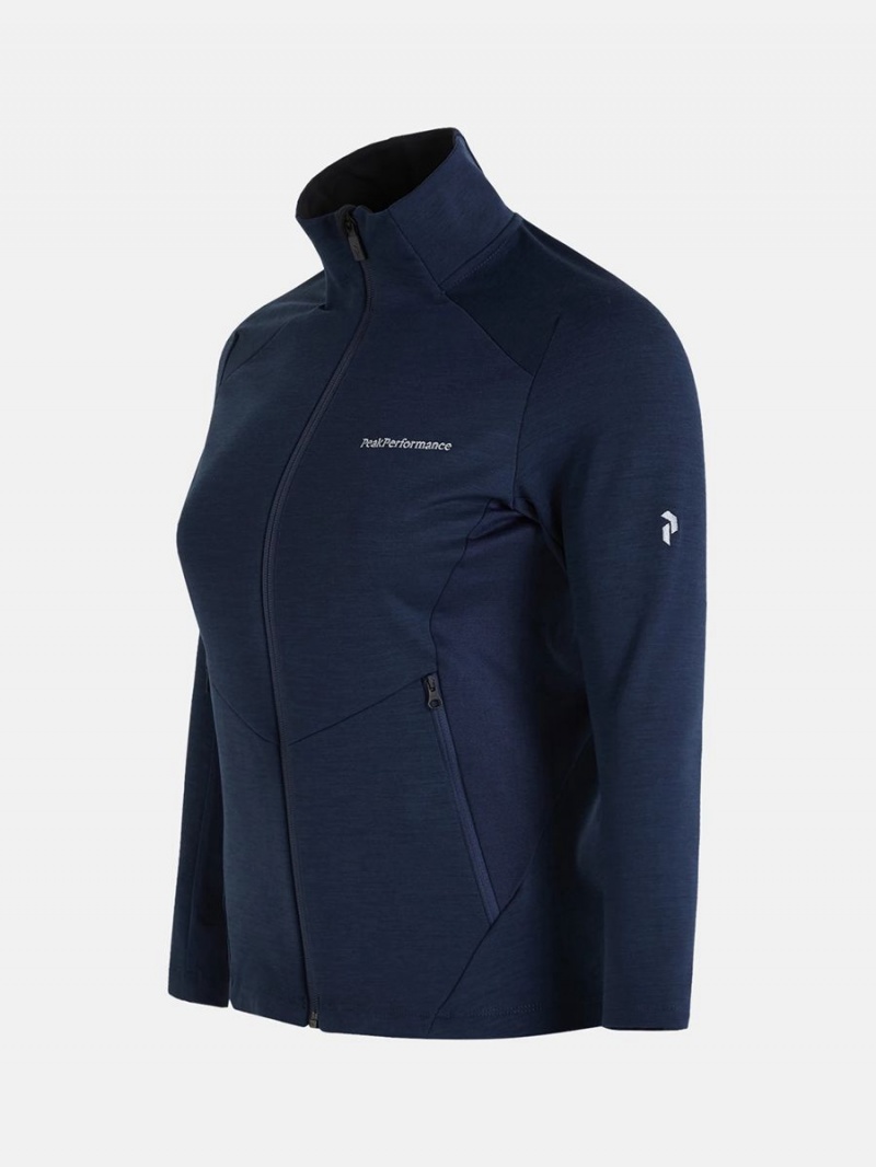 Peak Performance Vertical Mid Zip Women's Jacket Navy / Navy | SGH76-973