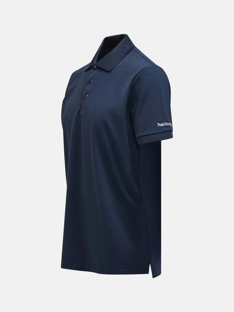 Peak Performance Vespar Men's Polo Shirt Navy | HXF86-297