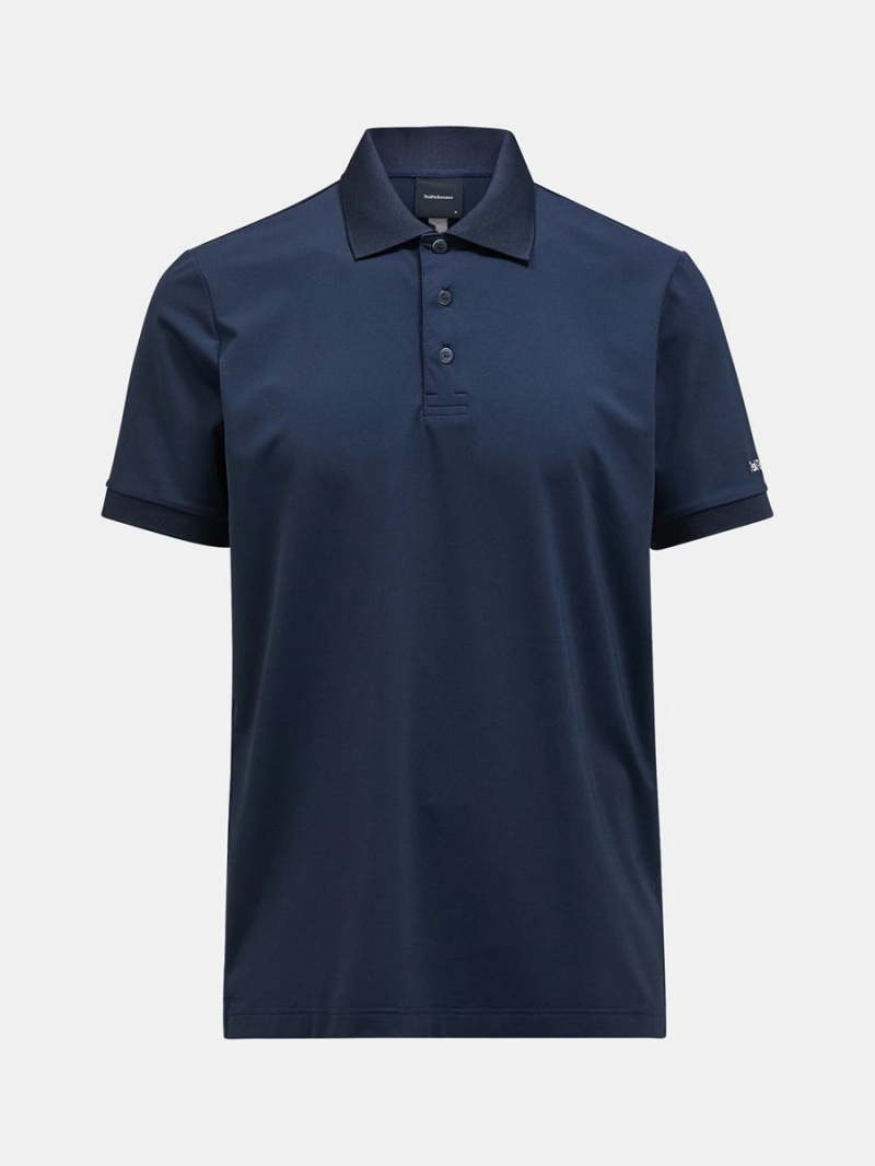 Peak Performance Vespar Men\'s Polo Shirt Navy | HXF86-297