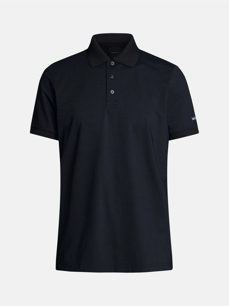 Peak Performance Vespar Men's Polo Shirt Black | MFC03-781