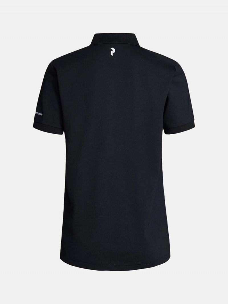 Peak Performance Vespar Men's Polo Shirt Black | MFC03-781