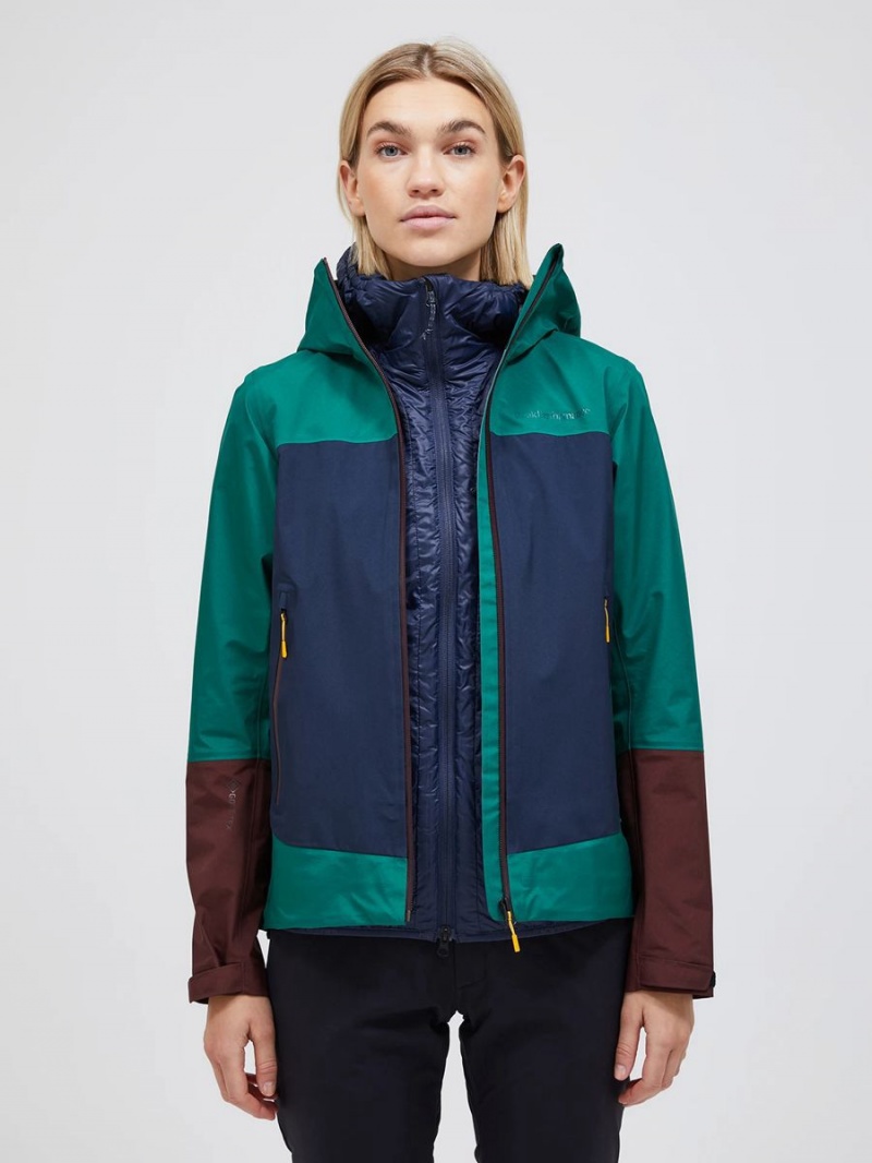 Peak Performance Vislight Gore-Tex Light 3L Women's Ski Jacket Green / Navy / Burgundy | WBU37-802