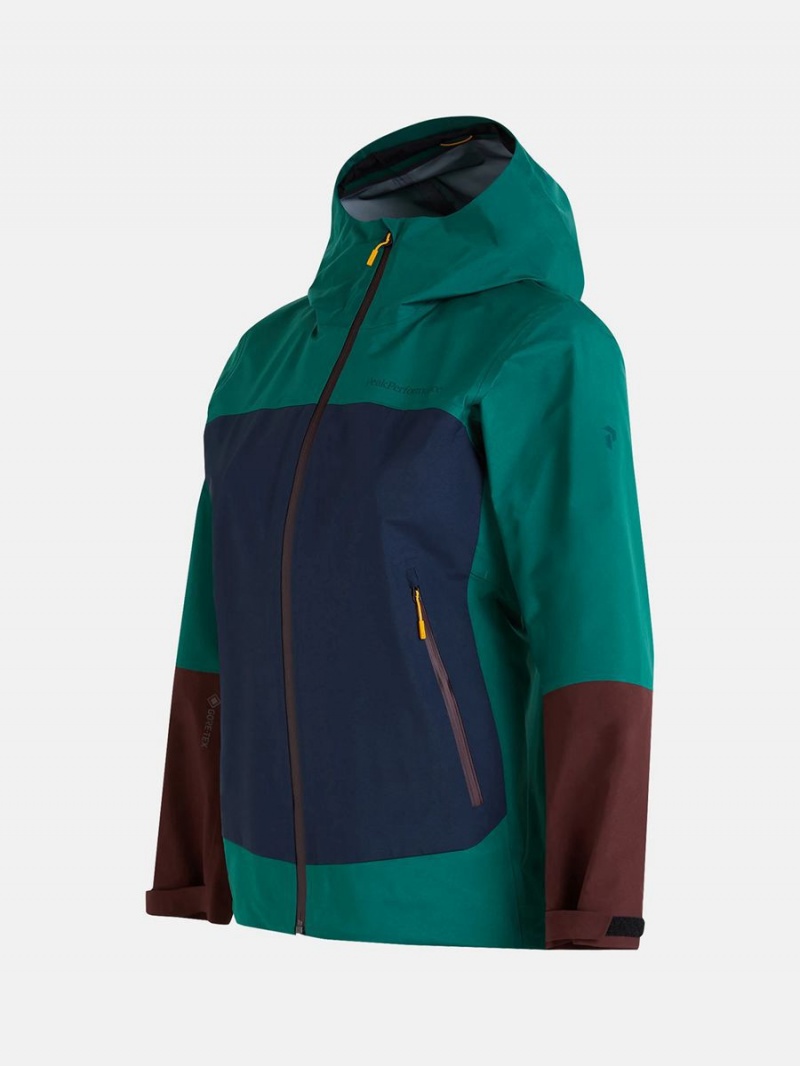 Peak Performance Vislight Gore-Tex Light 3L Women's Ski Jacket Green / Navy / Burgundy | WBU37-802