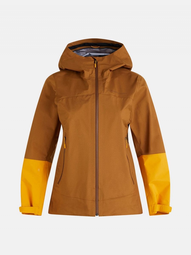 Peak Performance Vislight Gore-Tex Light 3L Women's Ski Jacket Brown / Yellow | LCP80-161