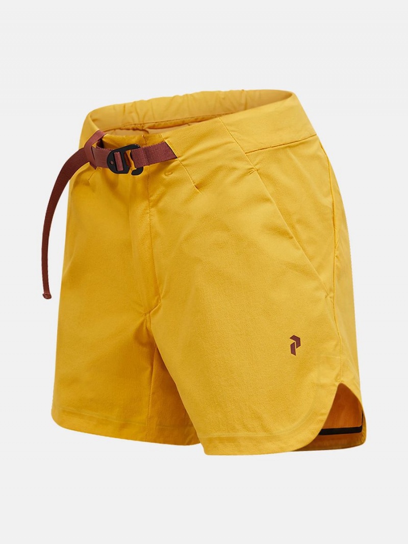 Peak Performance Vislight Light Women's Shorts Yellow | CDV36-028