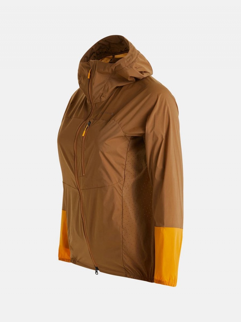 Peak Performance Vislight Women's Wind Jacket Brown / Gold | XQJ40-019