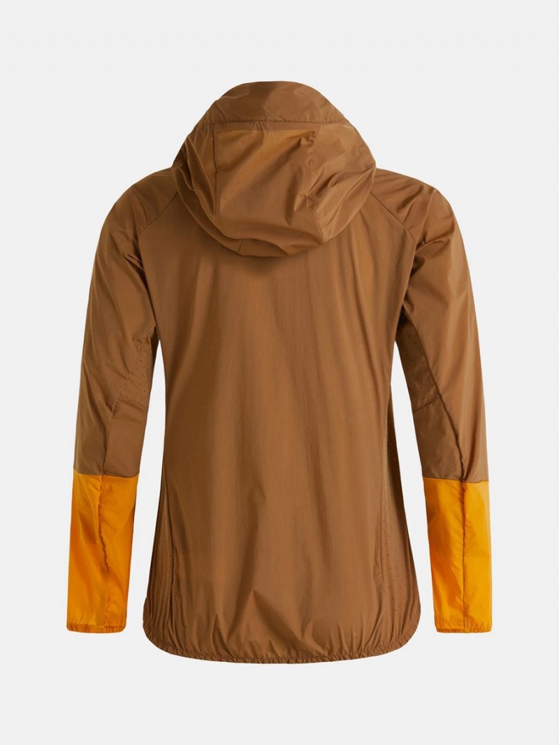 Peak Performance Vislight Women's Wind Jacket Brown / Gold | XQJ40-019