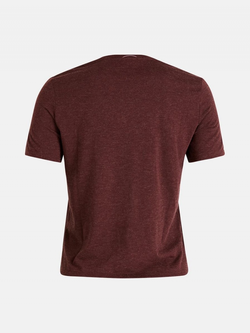 Peak Performance Wool Blend Cropped Short Sleeve Women's T-Shirt Burgundy | LER70-389