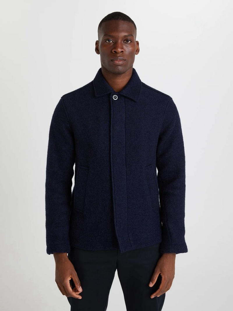 Peak Performance Wool Men's Shirt Navy | AMS94-698